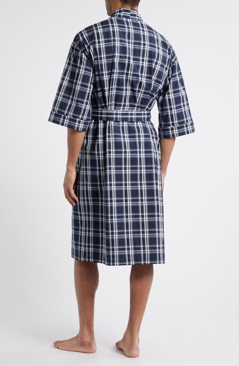 Majestic International Plaid Cotton Oxford Cloth Robe, Alternate, color, Shade