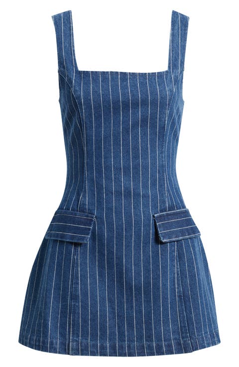 Monah Pinstripe Denim Minidress