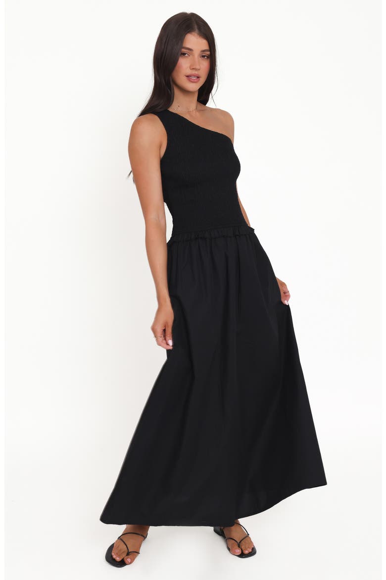 Myla One-Shoulder Maxi Dress, Alternate, color, BLACK