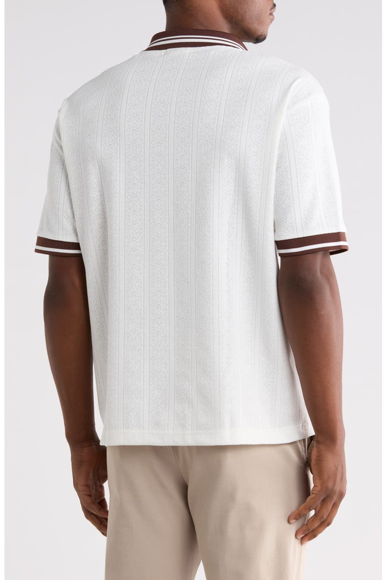 Tipped Short Sleeve Polo, Alternate, color, OFF WHITE
