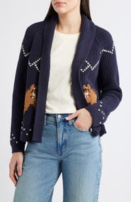 THE GREAT. The Horse Lodge Cotton Blend Cardigan