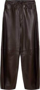 AllSaints Jett Barrel Leg Leather Pants