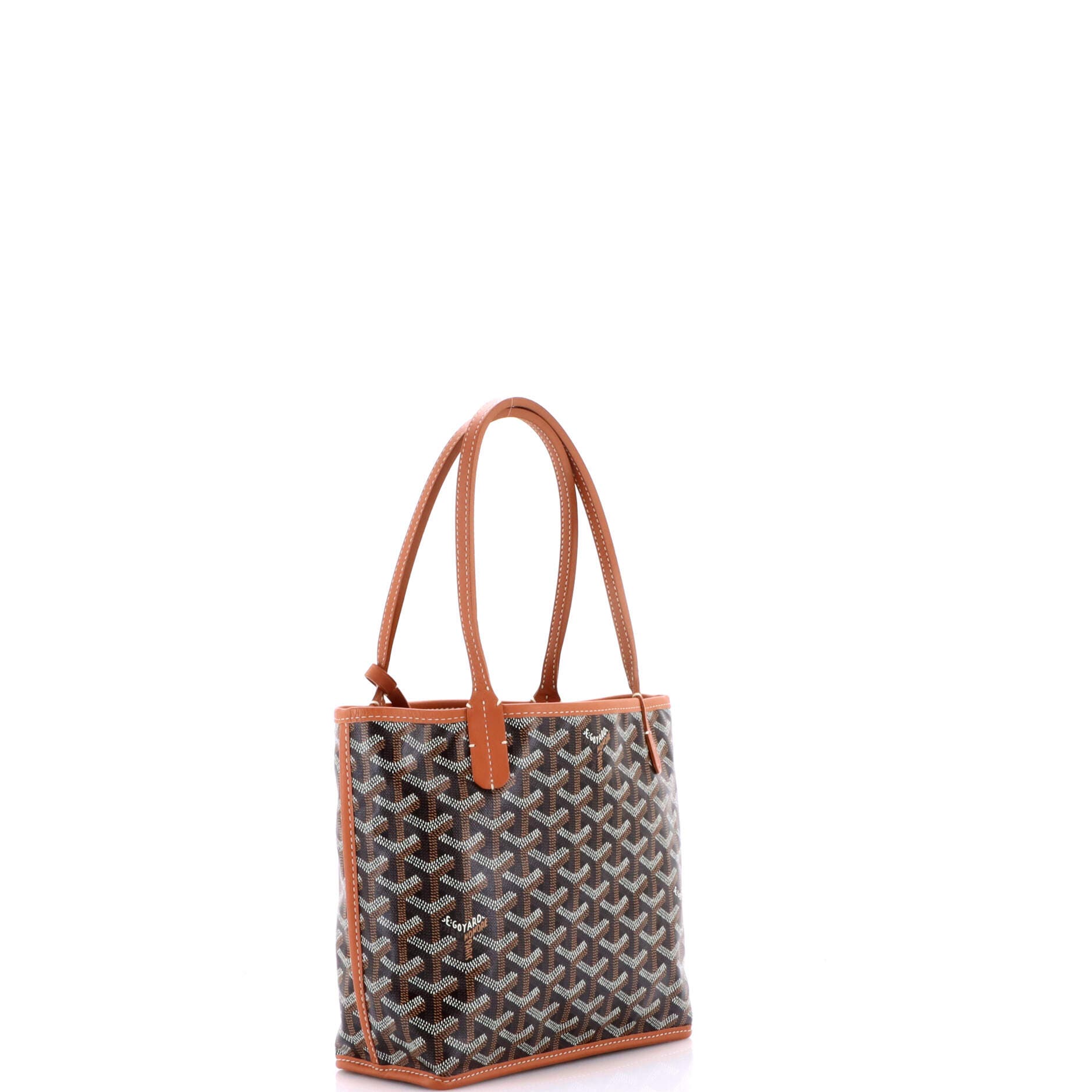 Pre-Owned Goyard Anjou Reversible Tote Coated Canvas Mini, Alternate, color, Brown