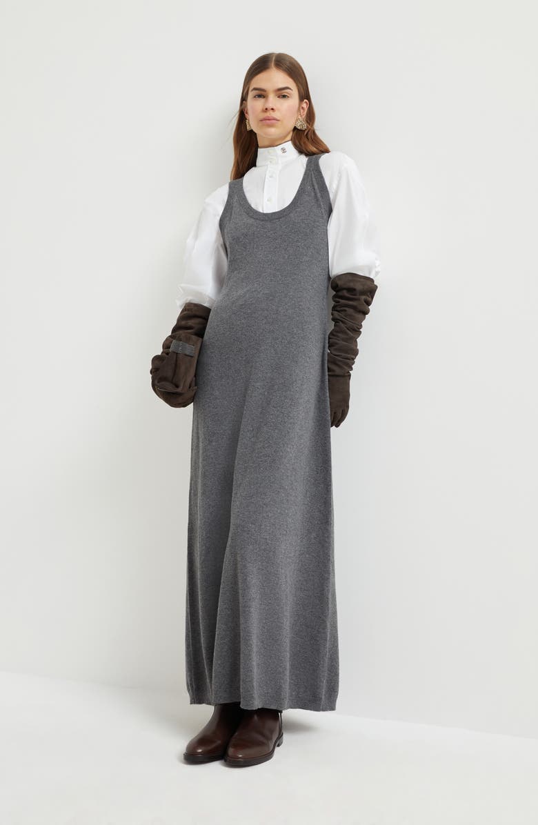 Brunello Cucinelli Cashmere knit dress, Alternate, color, Lead