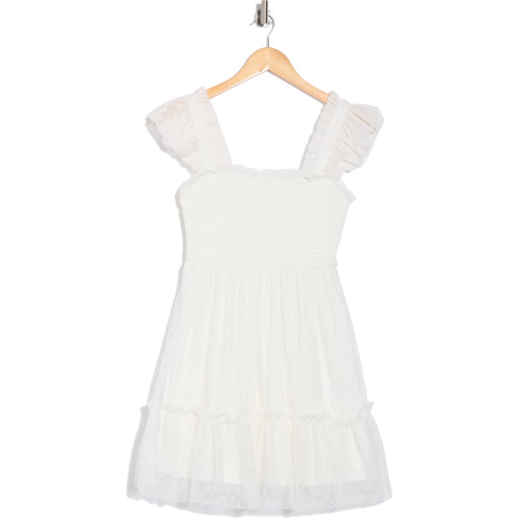 BLU PEPPER BLU PEPPER RUFFLE DOT MINIDRESS