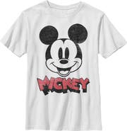 Mickey & Friends Boy's Mickey & Friends Mickey Mouse Retro Headshot  Graphic T-Shirt