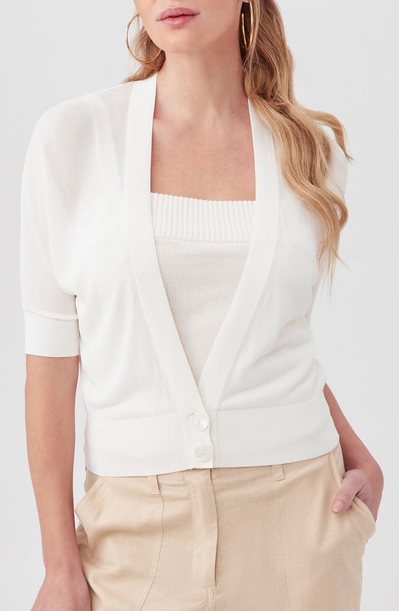 Trina Turk Nola Three-Quarter Sleeve Cardigan, Main, color, 