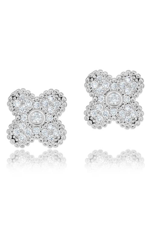 SHYMI SHYMI PAVÉ CLOVER STUD EARRINGS