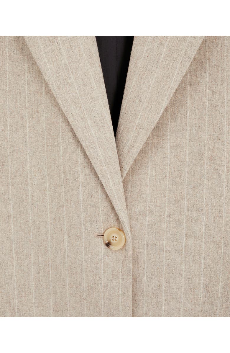 MANGO Pinstripe Wool Blend Coat, Alternate, color, 