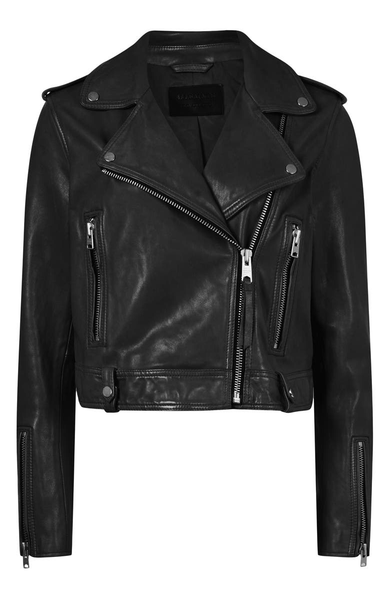 AllSaints Ayra Leather Biker Jacket, Alternate, color,
