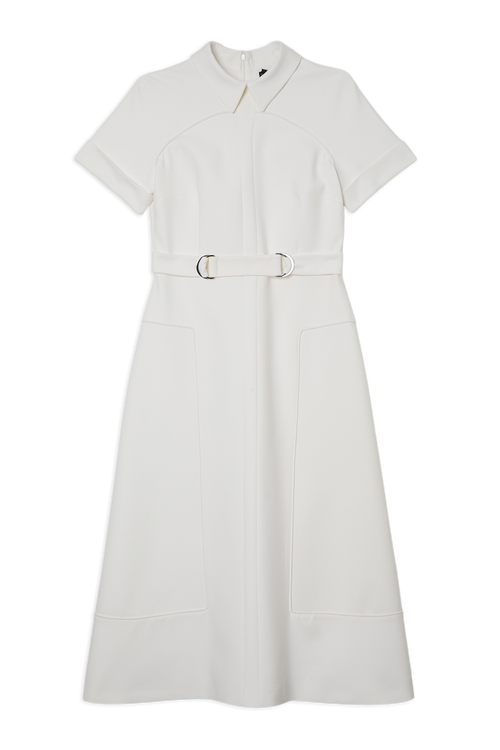 Karen Millen Full Skirted Midi Dress In White