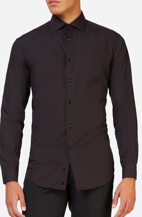 Black Knight Modern Tailored Fit Wrinkle Resistant Button-Up Shirt