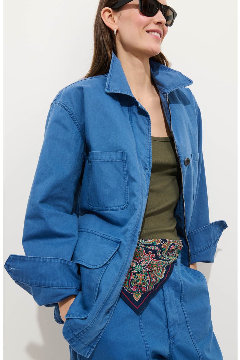Cotton Painter Jacket, Alternate, color, WASHED COBALT
