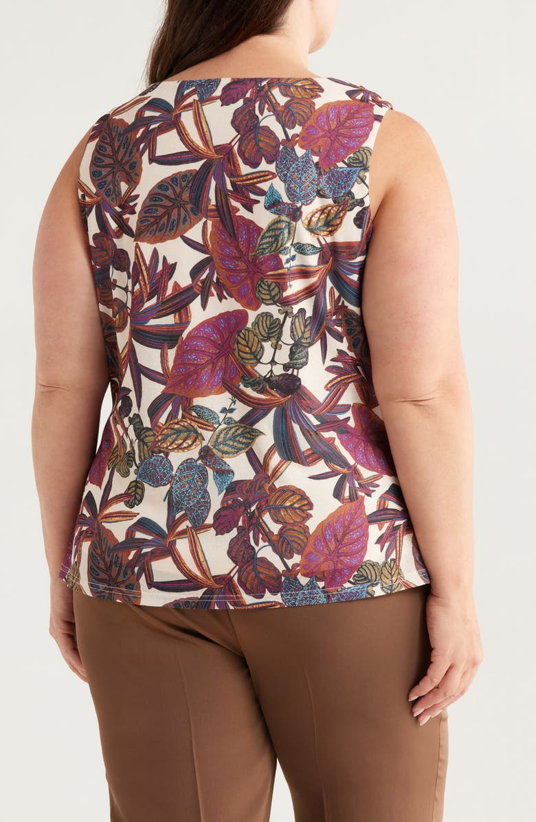 Tahari ASL Cowl Neck Matte Satin Top, Alternate, color, Wild Berry Tropical