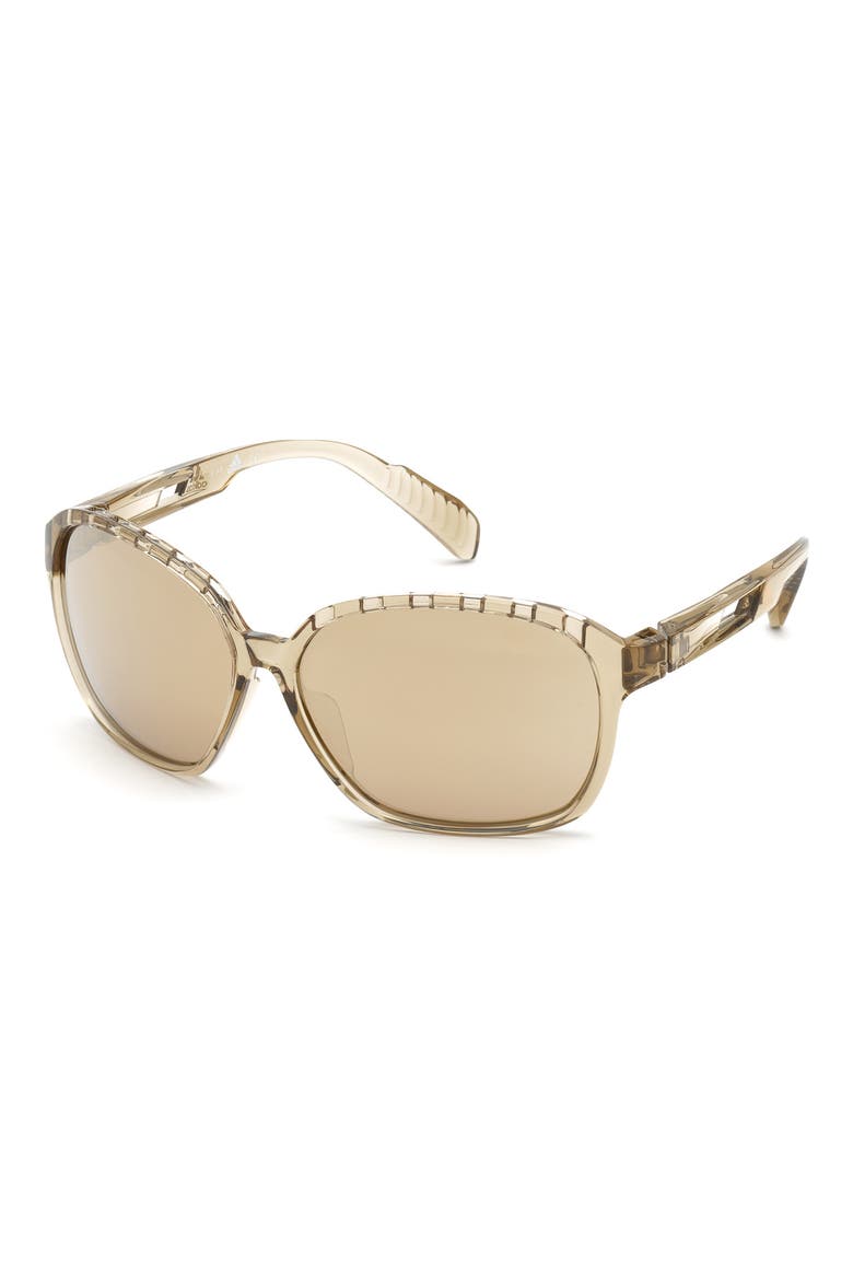 62mm Sunglasses, Main, color, LIGHT BROWN/ BROWN MIRROR