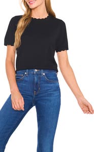 CeCe Scallop Neck Sweater