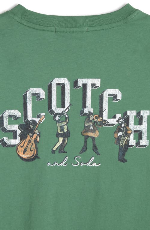 Scotch & Soda Logo Graphic T-shirt In Green