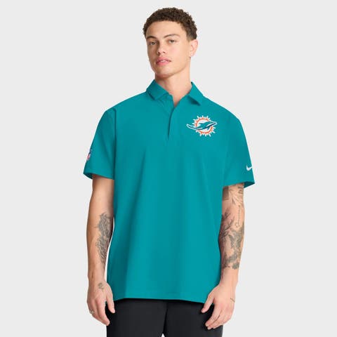 Men's Nike Aqua Miami Dolphins Sideline City Pride Woven Performance Polo