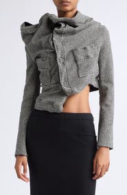 Junya Watanabe Asymmetrical Draped Wool Blend Jacket