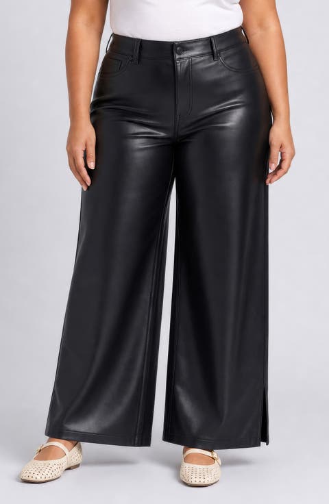Teresa High Waist Wide Leg Faux Leather Pants