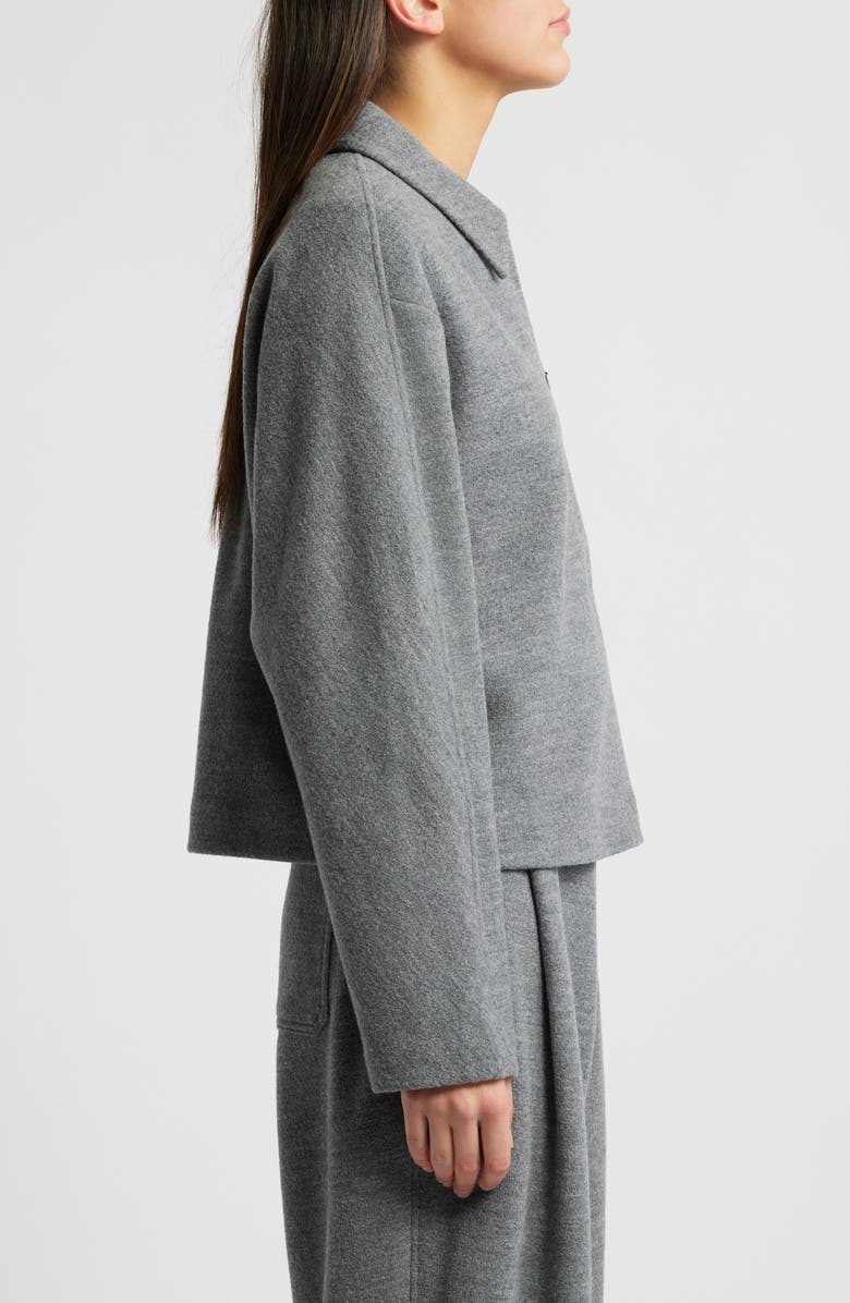 COS Front Zip Boiled Wool Blend Jacket, Alternate, color, 