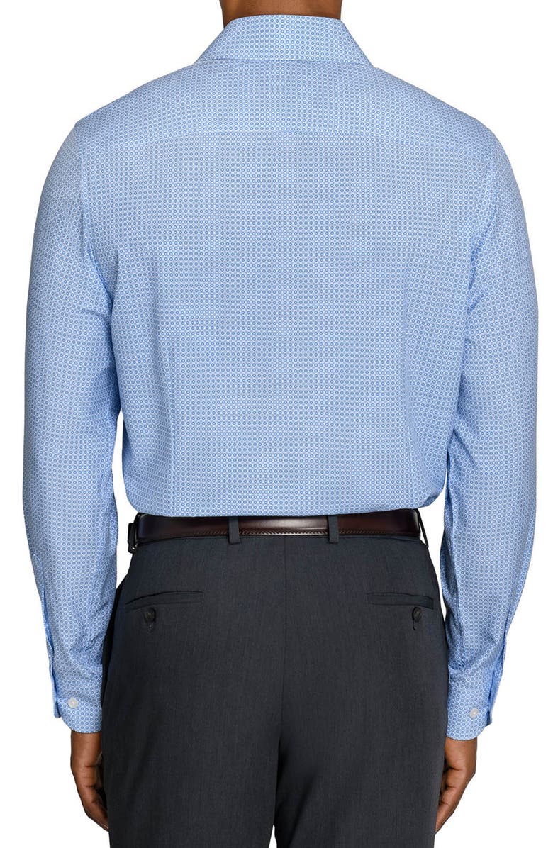 W.R.K Round Geo Print Performance Dress Shirt, Alternate, color, White/ Blue