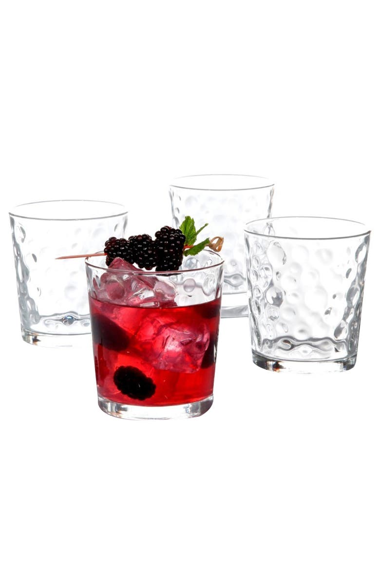 Gibson Home Great Foundations 4-Piece 13 oz. Double Old Fashioned Glass Set, Bubbles Pattern, Main, color, Clear
