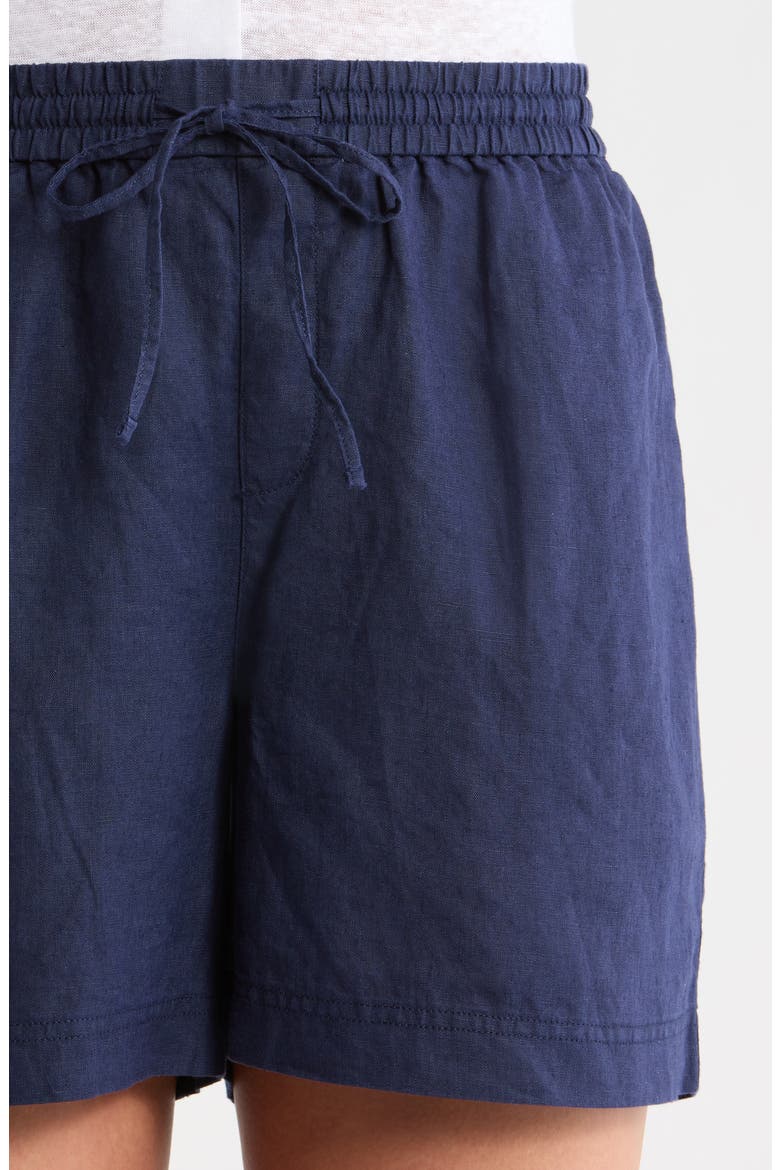 Two Palms Tie Waist Linen Shorts, Alternate, color, COASTLINE