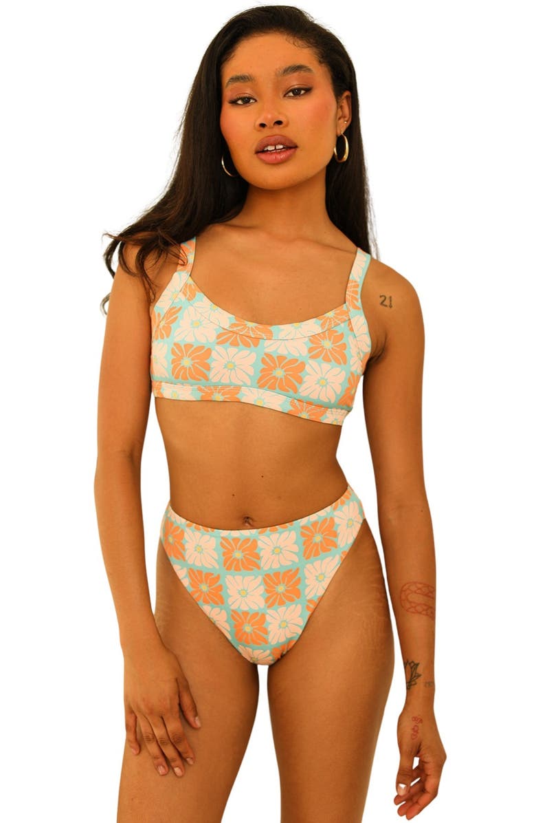 Dippin Daisys Kelly Bandeau Bikini Top, Main, color, Daisy Dukes