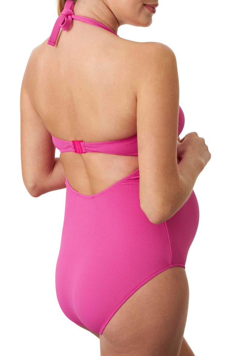 One-Piece Maternity Swimsuit, Alternate, color, FUCHSIA