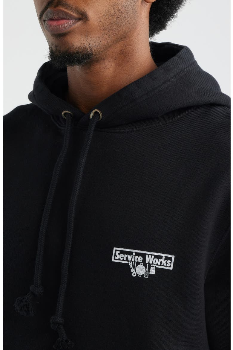 Logo Graphic Organic Cotton French Terry Hoodie, Alternate, color, BLACK