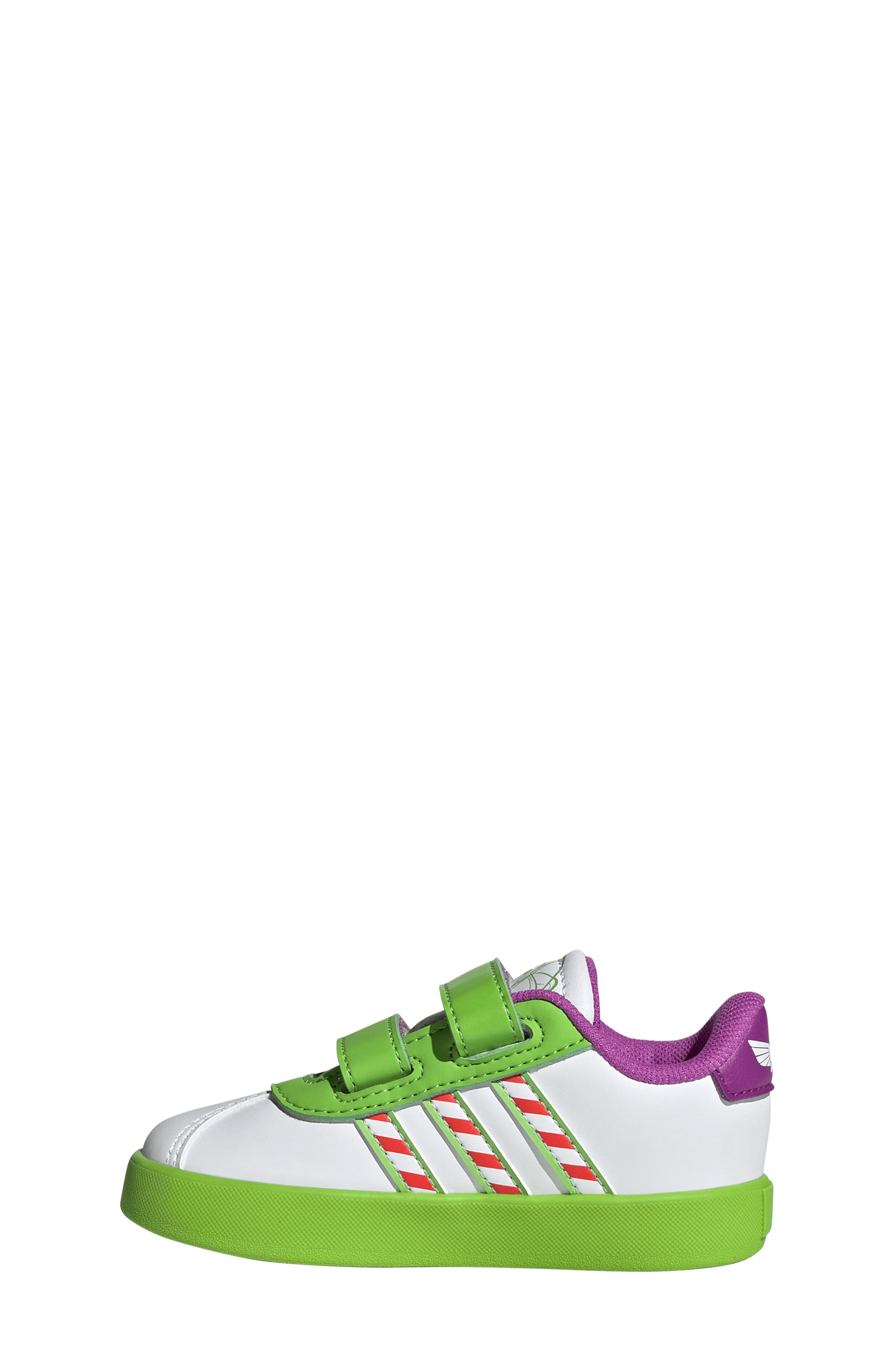 adidas Kids' Disney Buzz Court Sneaker, Alternate, color, Footwear White/ Solar Green