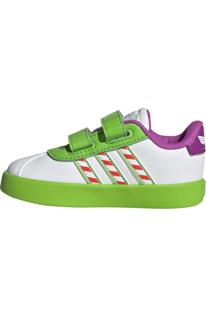 adidas Kids' Disney Buzz Court Sneaker, Alternate, color, Footwear White/ Solar Green