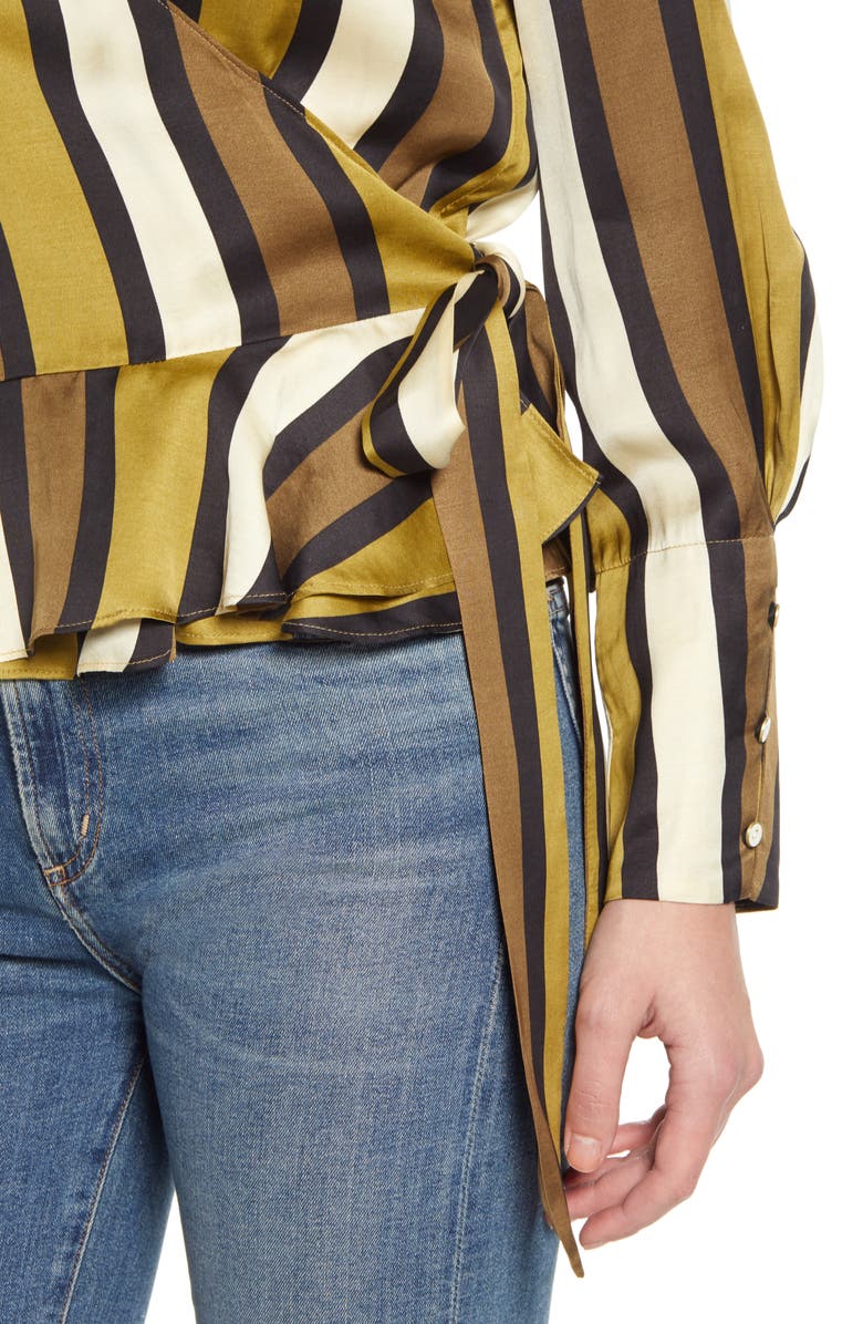 Scotch & Soda Stripe Wrap Top, Alternate, color, 