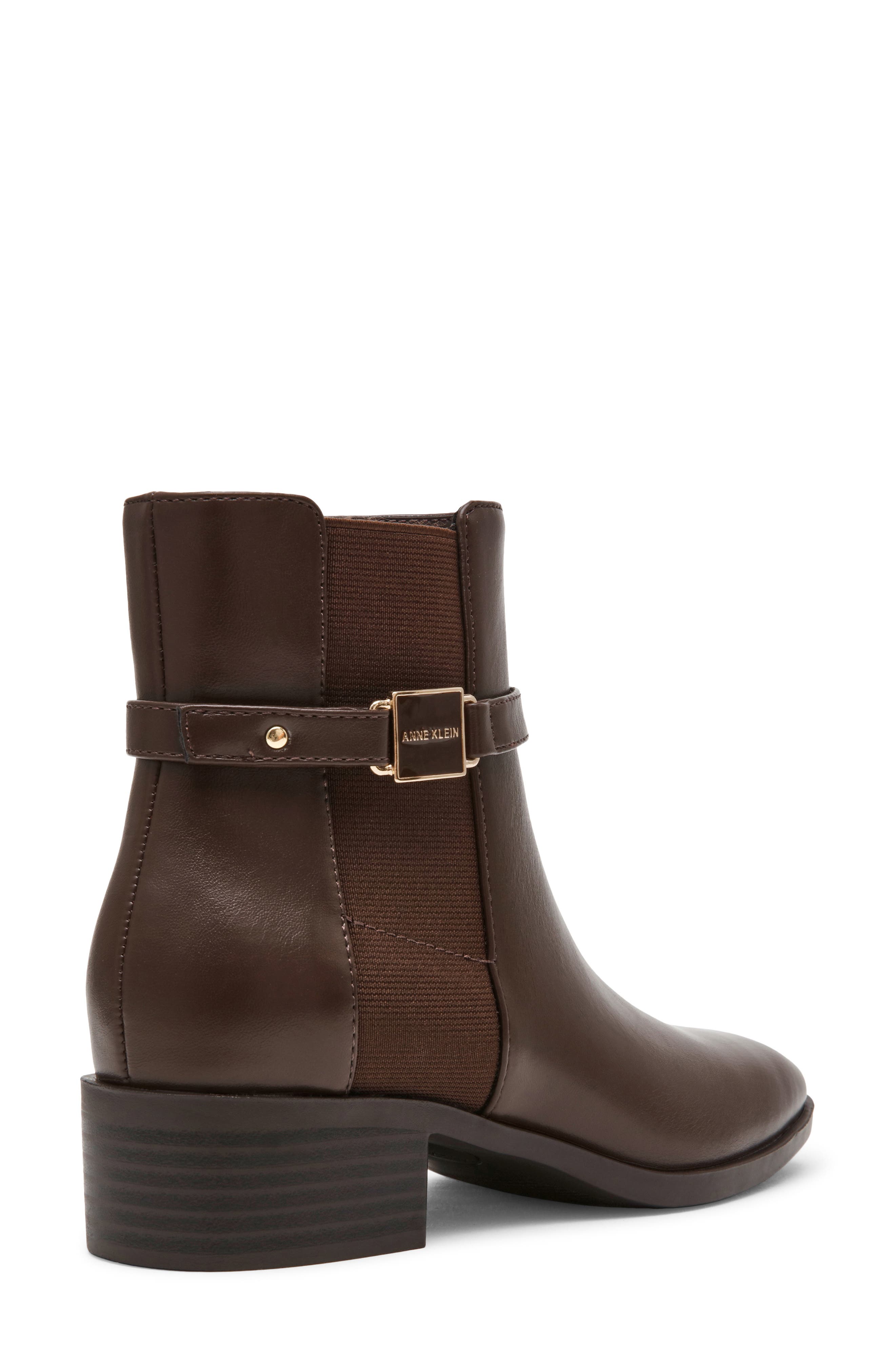 Cinette Faux Leather Chelsea Bootie, Alternate, color, BROWN PU