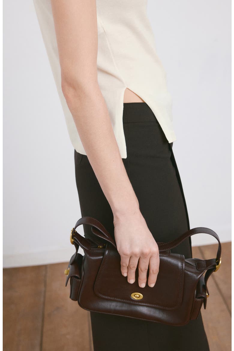 Side Gather Mock Neck Sweater Vest, Alternate, color, ECRU