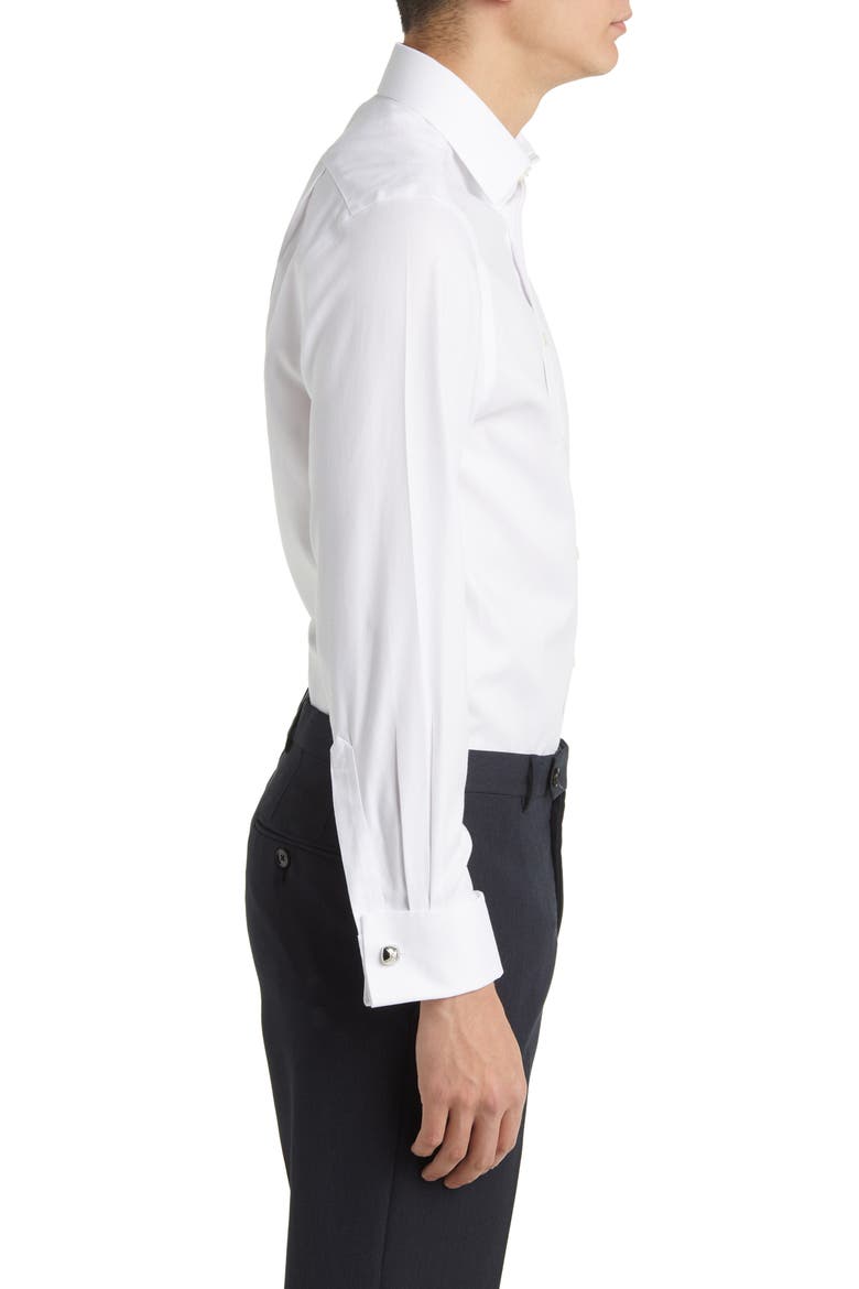 Non-Iron Royal Oxford Slim Fit Shirt Double Cuff, Alternate, color, WHITE