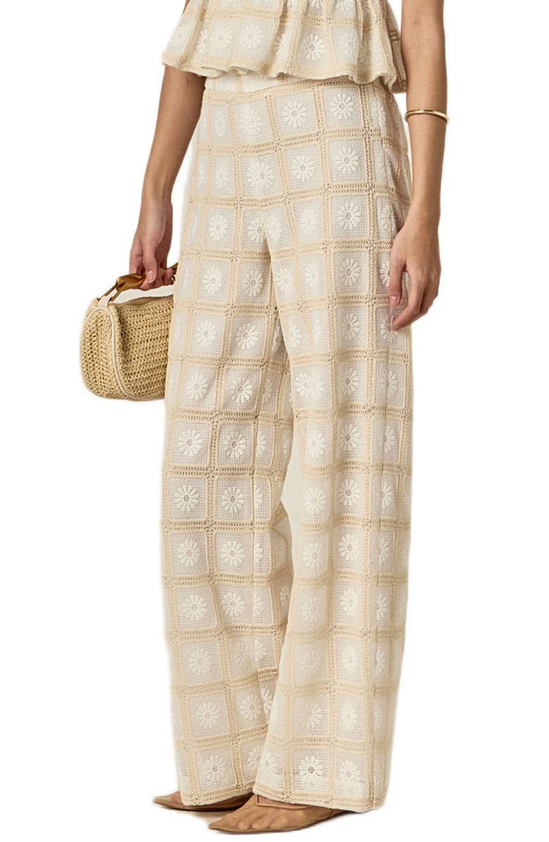 English Factory The Bria Crochet Pants, Alternate, color, Natural