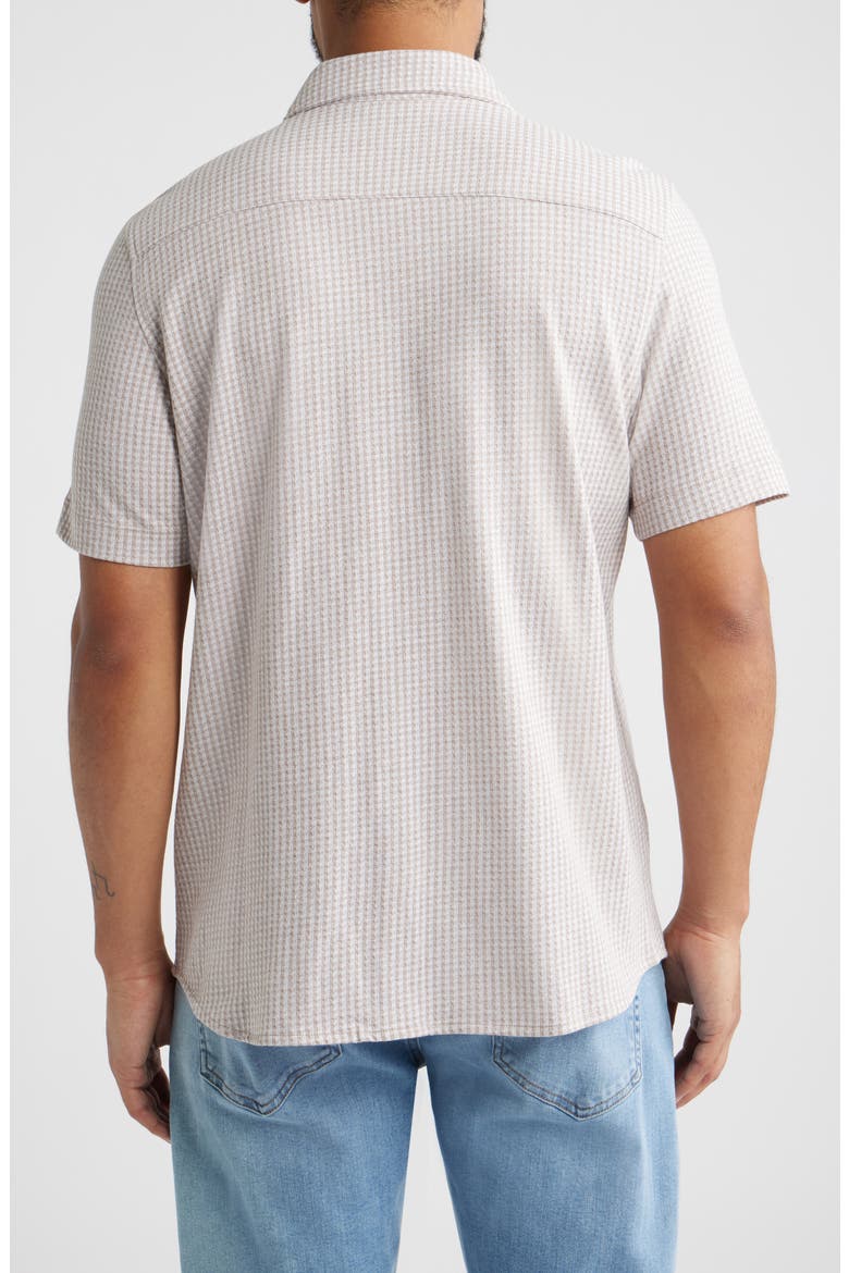 Bennett Gingham Short Sleeve Button-Up Shirt, Alternate, color, TAN GINGHAM