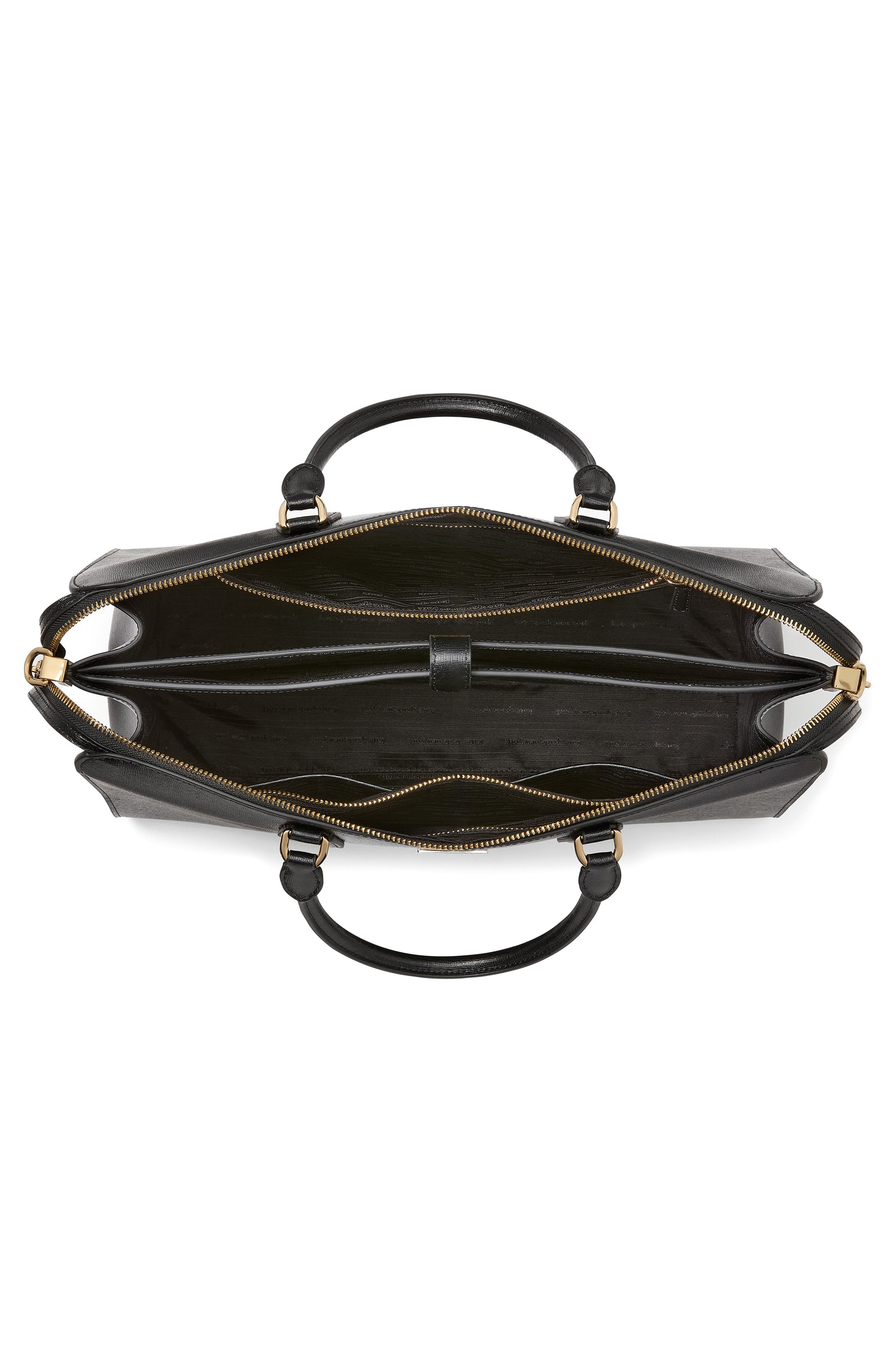 Kate Spade New York serena saffiano leather briefcase, Alternate, color, Black