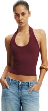 Cotton On Women's Rib Scoop Halter