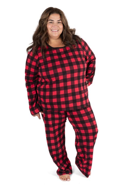 Women's Cotton Plaid Matching Family Holiday Pajamas