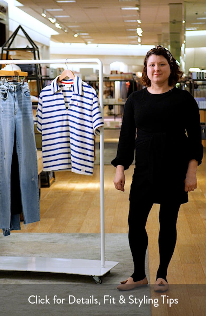 Ahoy Stripe Cotton Blend French Terry Cover-Up Polo Shirt, sales video thumbnail