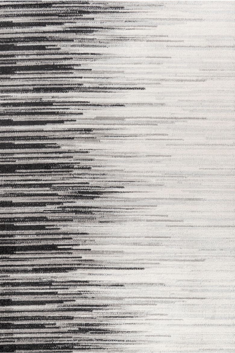 Linear Modern Half-Stripe Area Rug, Main, color, Gray/Cream