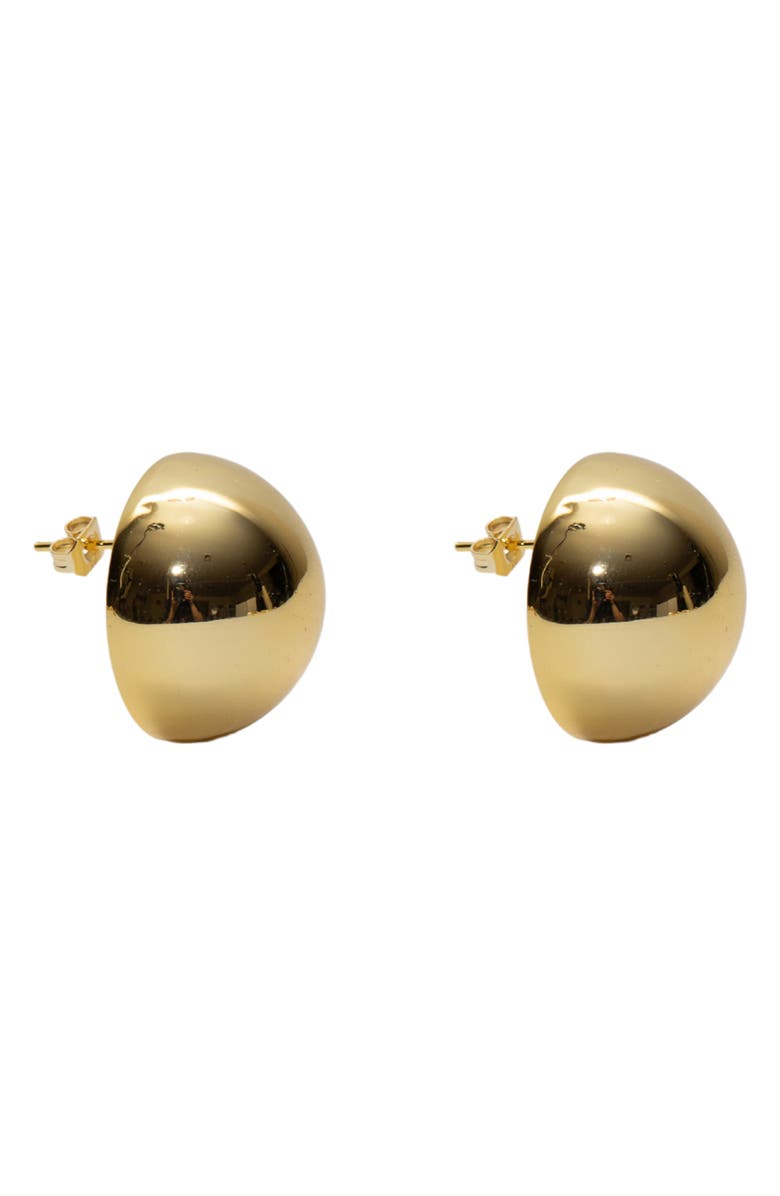 Argento Vivo Sterling Silver Hemisphere Stud Earrings, Main, color, Gold