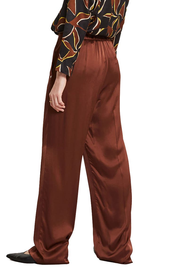 Palazzo Trousers In Viscose, Alternate, color, Brown