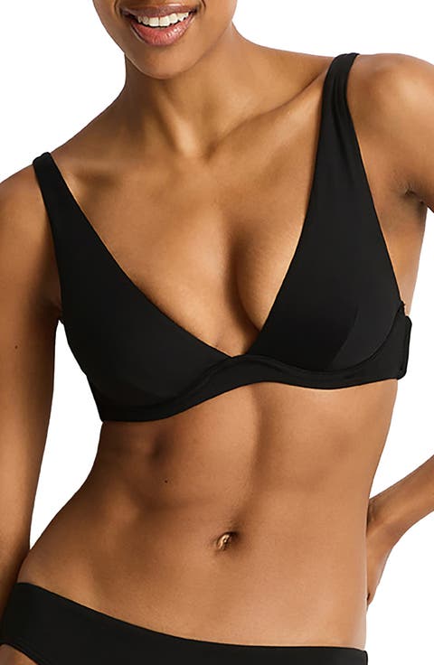 Essentials Longline Triangle Bikini Top