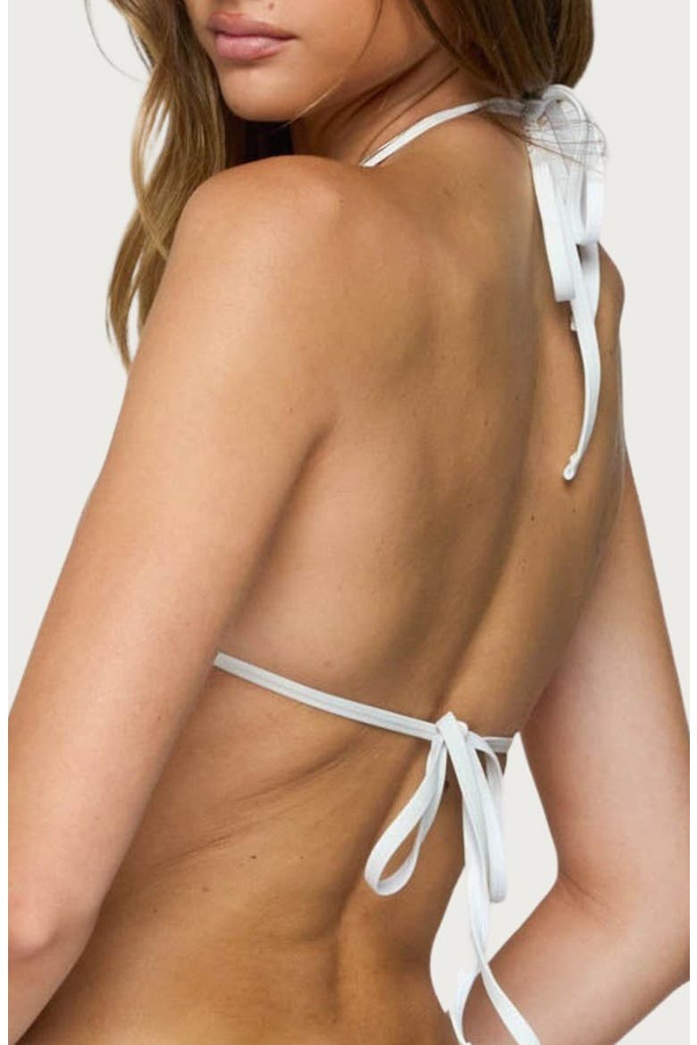 Dina Contrast Triangle Bikini Top, Alternate, color, BLACK