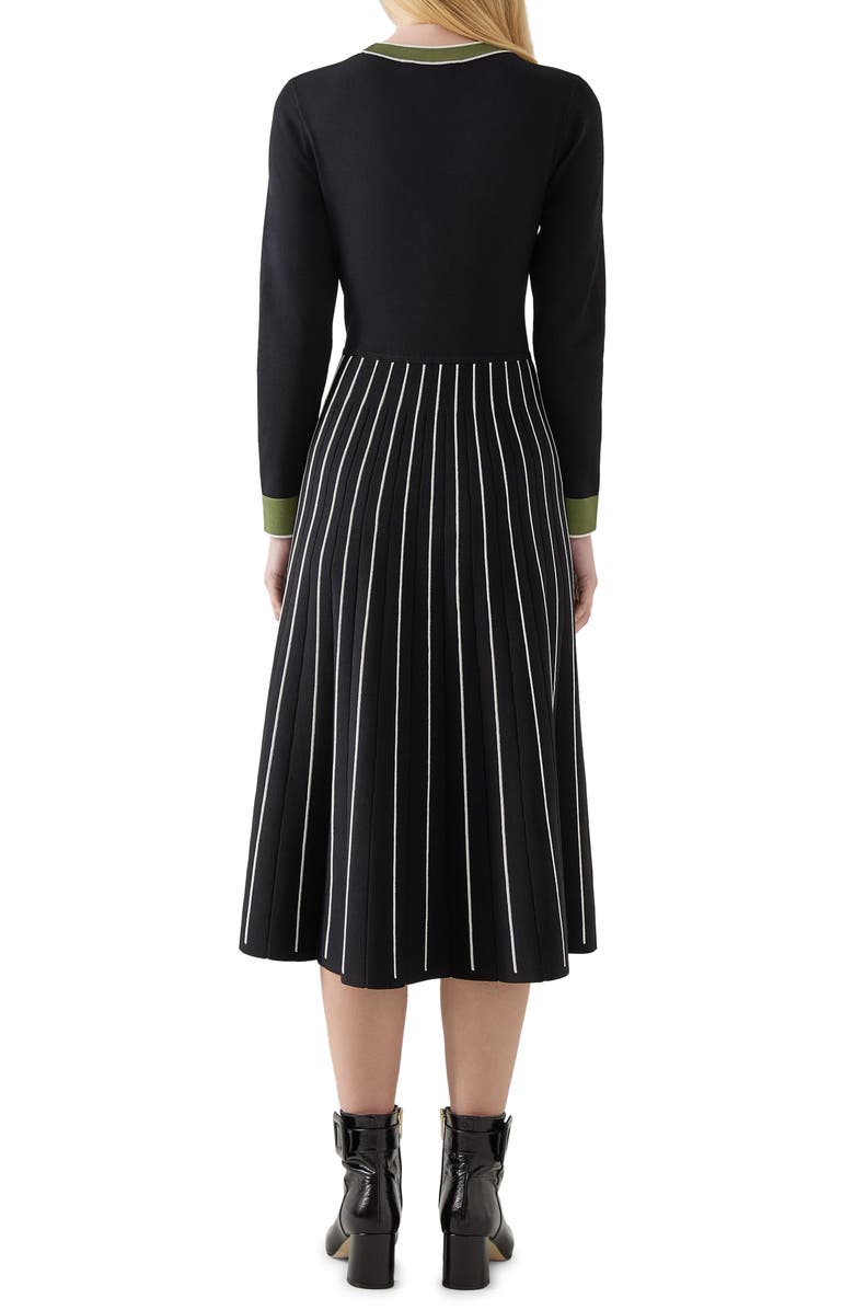 LK Bennett Fara Long Sleeve Sweater Dress, Alternate, color, Black Multi