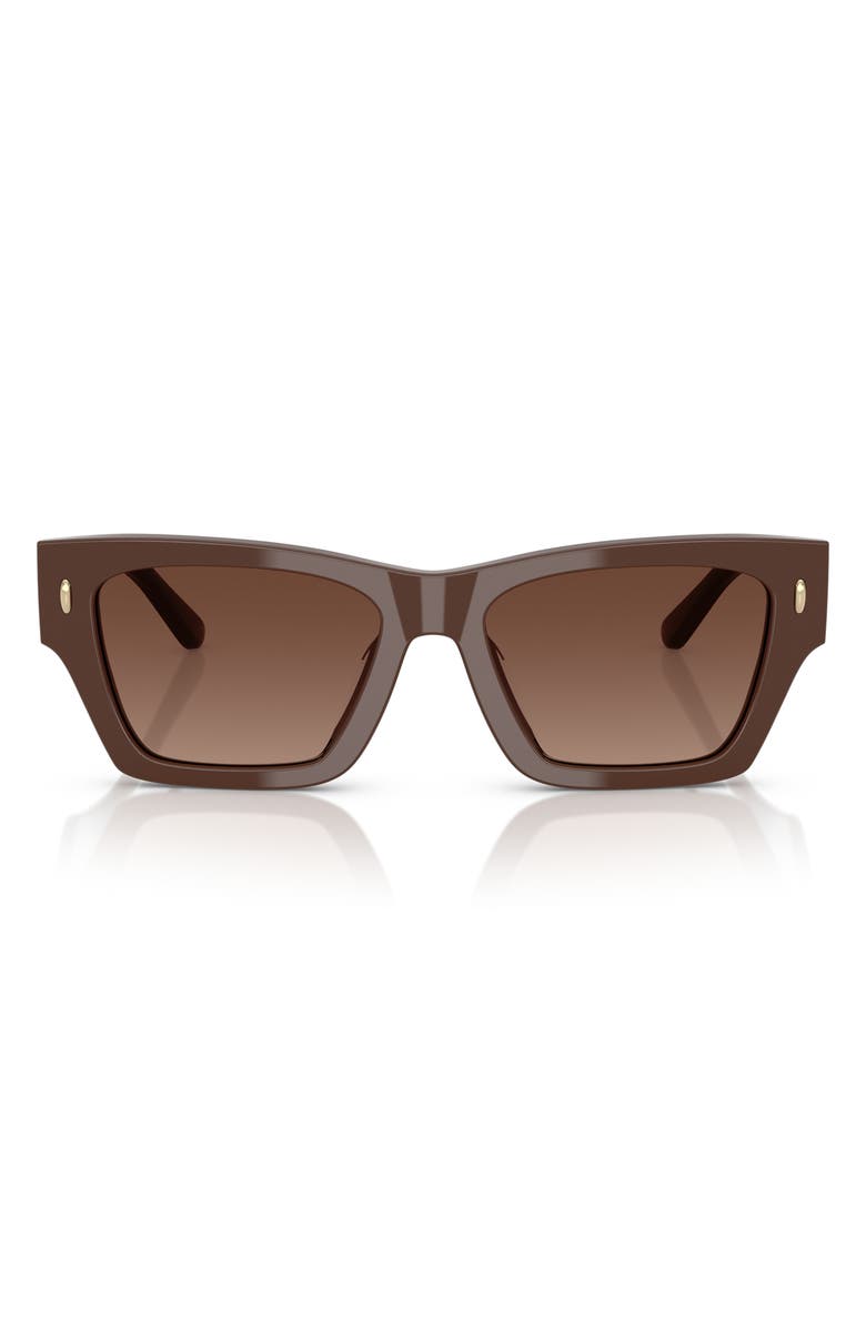 Tory Burch 52mm Rectangular Sunglasses, Main, color, Brown Gradient